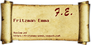 Fritzman Emma névjegykártya